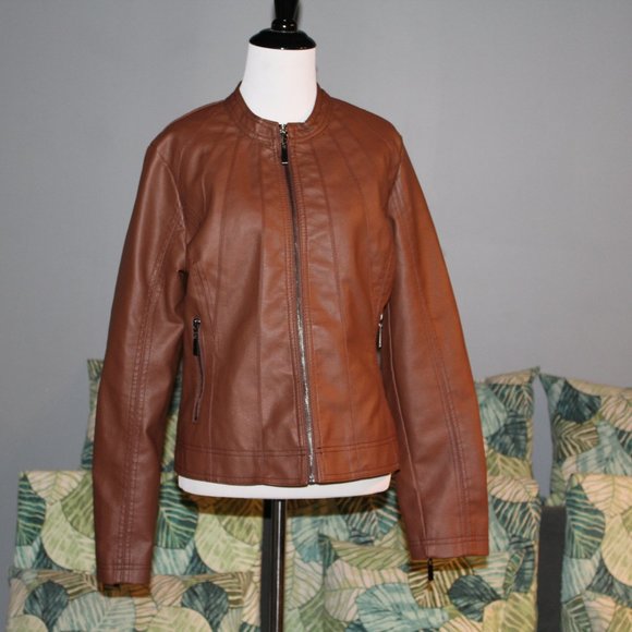 Ashley By 26 International Jackets & Blazers - Ashley by 26 International Outerwear, Faux Leather Jacket, Size Large